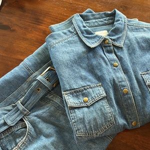 Vintage Ladies Denim Skirt and Top Set